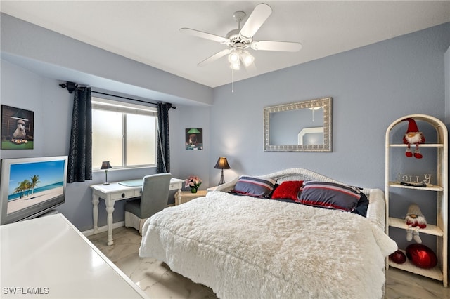 bedroom with a ceiling fan