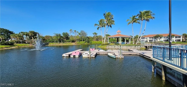 23861 Costa Del Sol Rd Unit 203, Estero, FL 34135 - dock with a water view and a gazebo