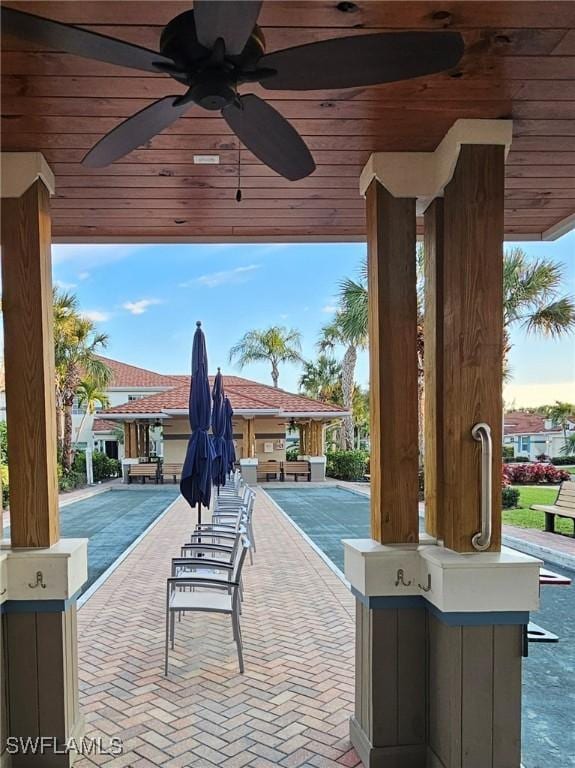 23861 Costa Del Sol Rd Unit 203, Estero, FL 34135 - view of patio / terrace featuring a ceiling fan