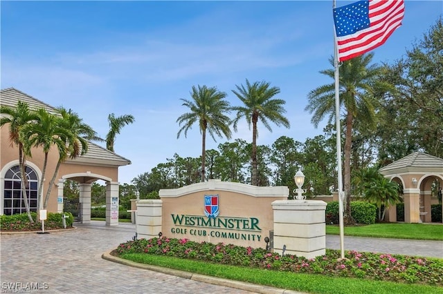 2291 Granby Dr, Lehigh Acres, FL 33973 - community / neighborhood sign featuring decorative driveway