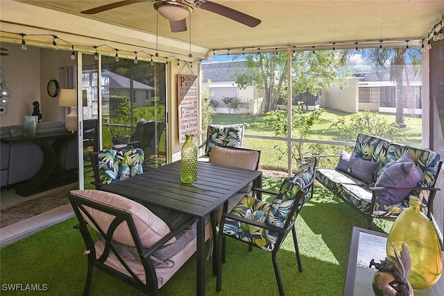 4 Park Lane Cir, Lehigh Acres, FL 33936 - sunroom featuring ceiling fan