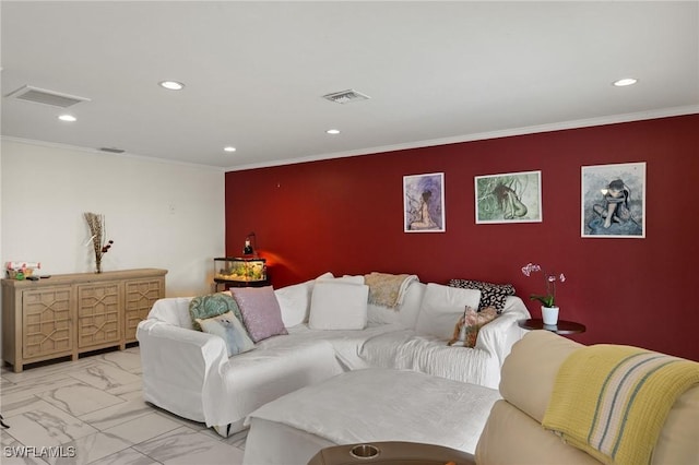 4071 E River Dr, Fort Myers, FL 33916 - living room with crown molding