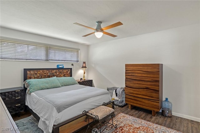 4071 E River Dr, Fort Myers, FL 33916 - bedroom with ceiling fan and dark hardwood / wood-style floors