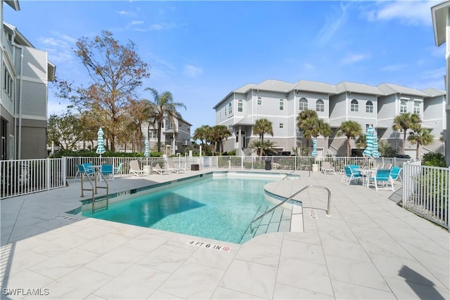 view of pool featuring a patio area