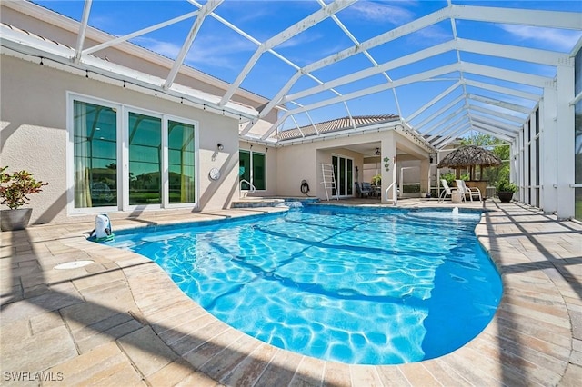 pool featuring a patio and a lanai