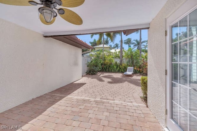 view of patio with ceiling fan