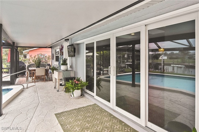 view of unfurnished sunroom