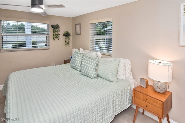 bedroom with multiple windows