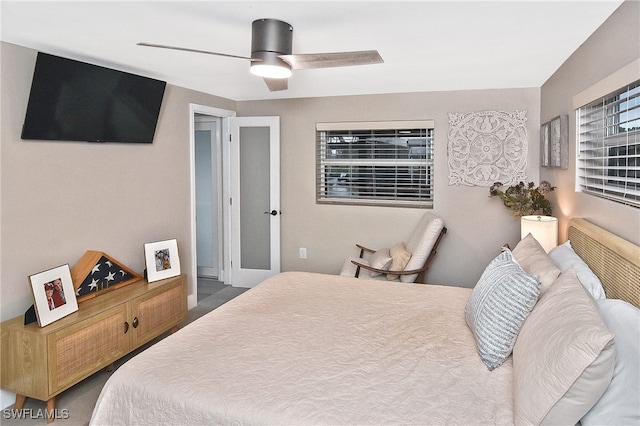 bedroom featuring a ceiling fan