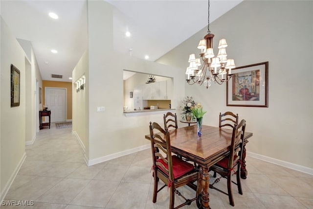 view of tiled dining area