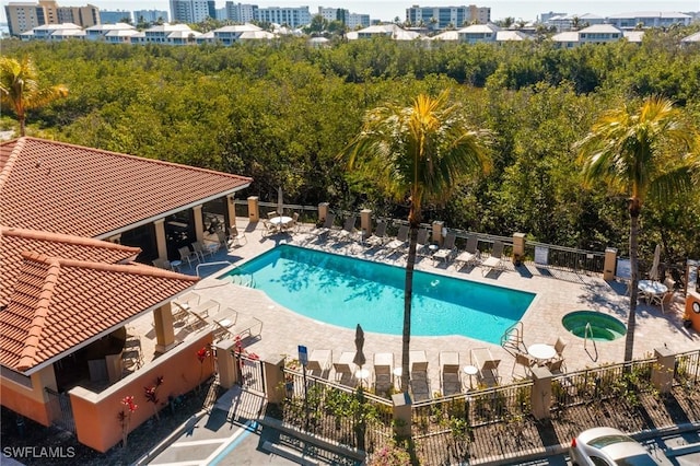 view of pool with a patio area