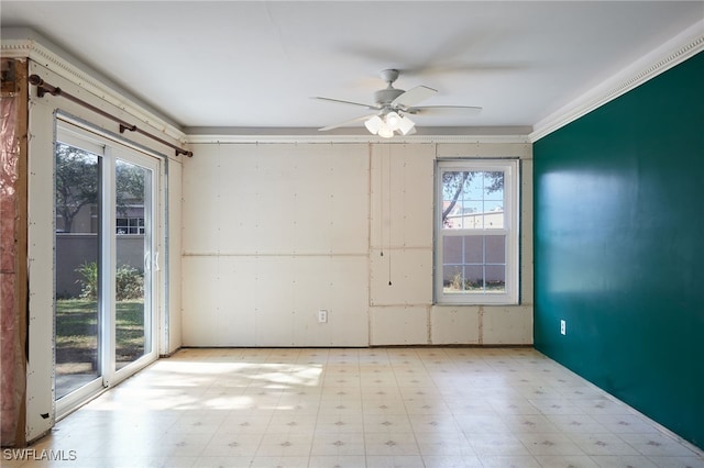 unfurnished room featuring ceiling fan