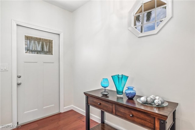 foyer with hardwood / wood-style floors