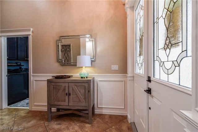 view of tiled entrance foyer