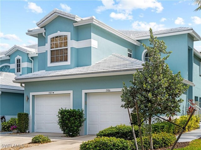 view of front of house with a garage