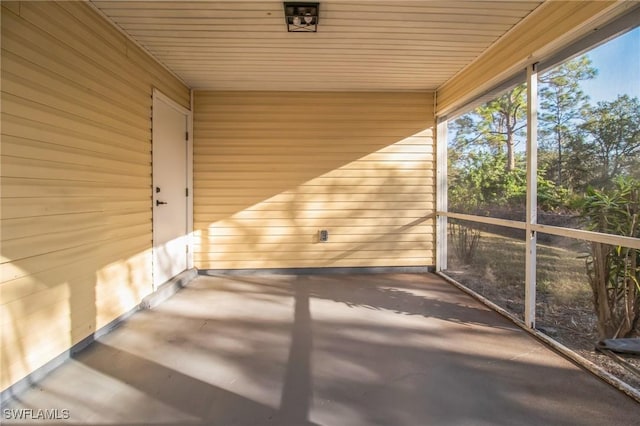 view of unfurnished sunroom