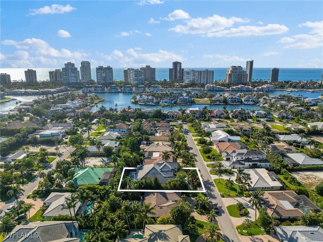 532 Pine Grove Ln, Naples, FL 34103 - aerial view with a water view and a city view
