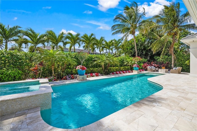 532 Pine Grove Ln, Naples, FL 34103 - pool featuring a patio and an in ground hot tub