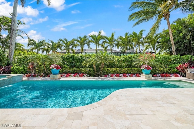 532 Pine Grove Ln, Naples, FL 34103 - view of pool with an in ground hot tub, a patio, and a fenced in pool