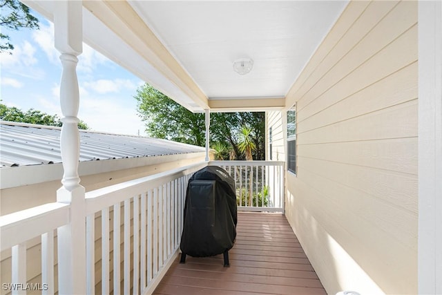 deck with area for grilling