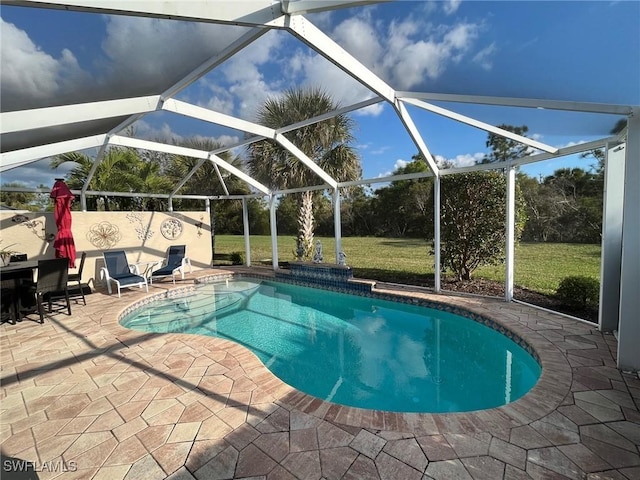 pool featuring a patio and a lanai