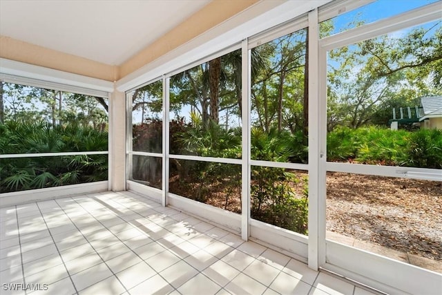 view of unfurnished sunroom