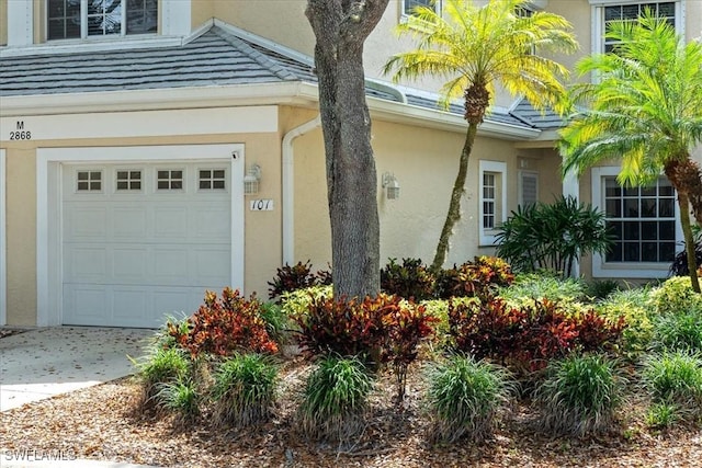 view of home's exterior featuring a garage