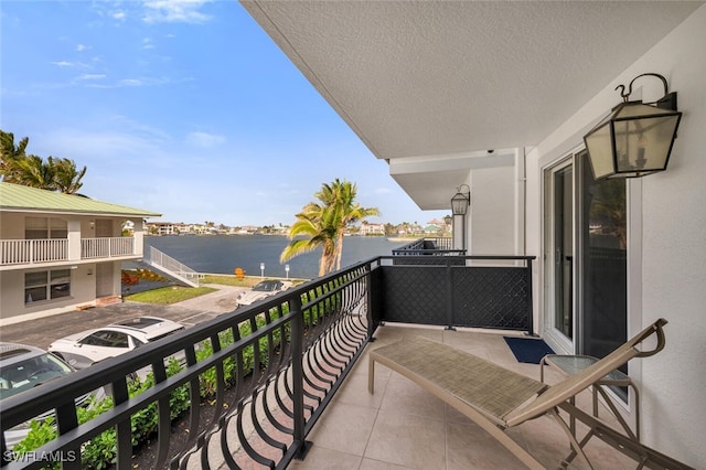 balcony with a water view