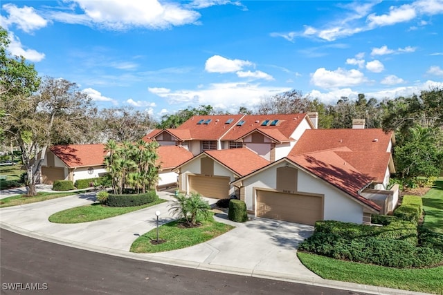 view of front property with a garage