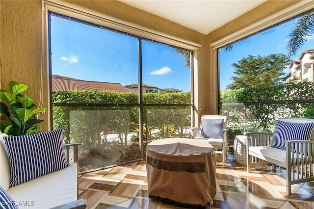 view of sunroom