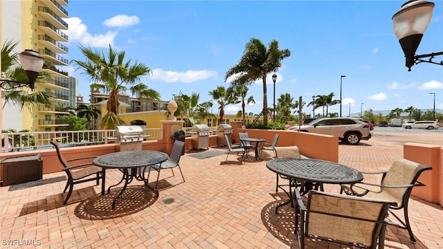 view of patio with grilling area and exterior kitchen