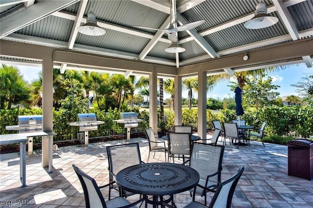 10641 Jackson Square Dr, Estero, FL 33928 - view of patio with grilling area, a gazebo, and outdoor dining area