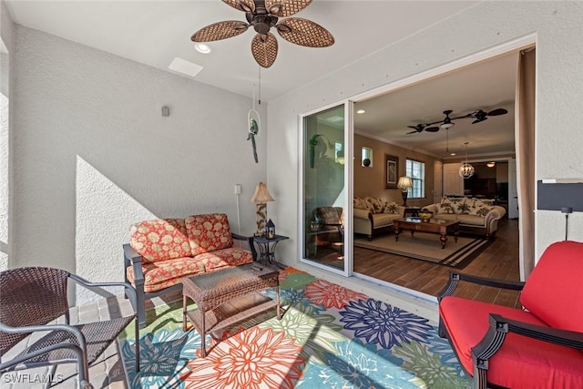 10641 Jackson Square Dr, Estero, FL 33928 - view of patio featuring an outdoor hangout area and a ceiling fan
