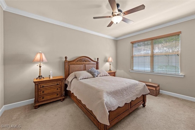10641 Jackson Square Dr, Estero, FL 33928 - bedroom featuring light carpet, baseboards, and ornamental molding