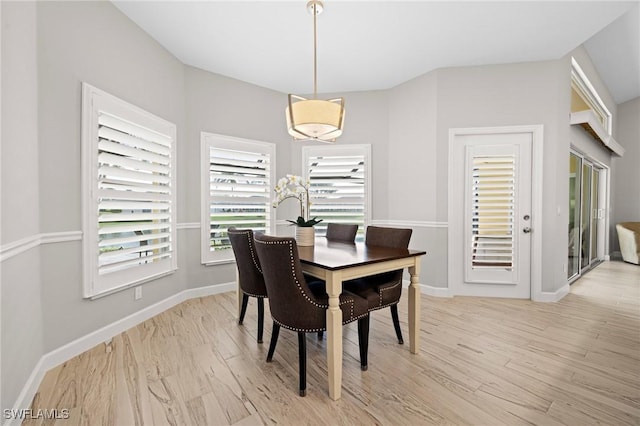 dining area featuring light hardwood / wood-style flooring