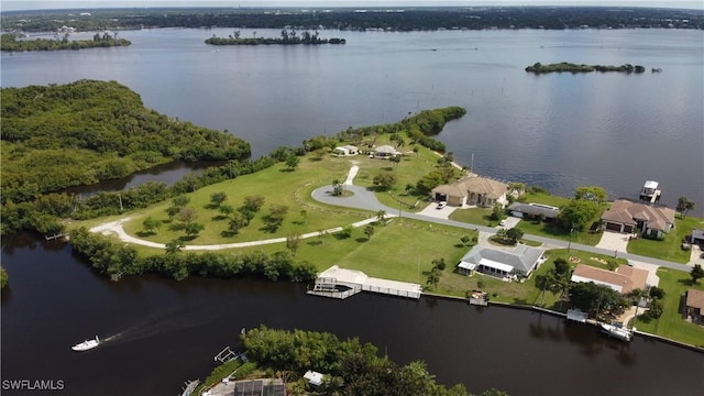 2347 Club House Rd, North Fort Myers, FL 33917 - drone / aerial view with a water view