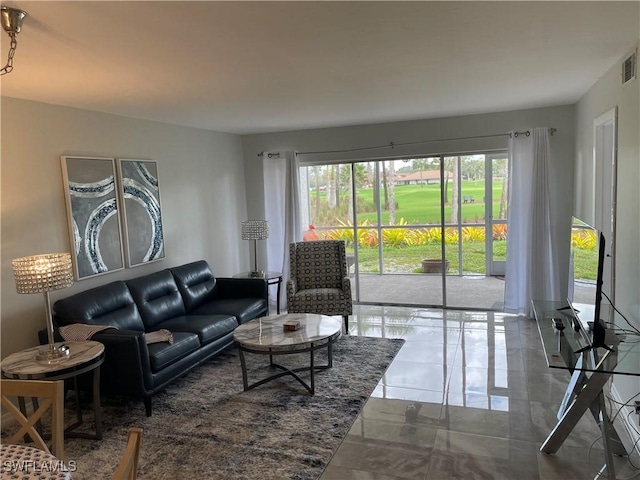 living room with visible vents