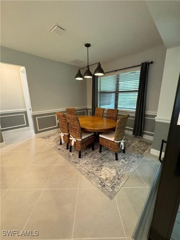 view of tiled dining space