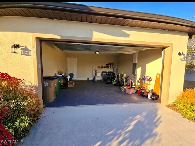 view of garage