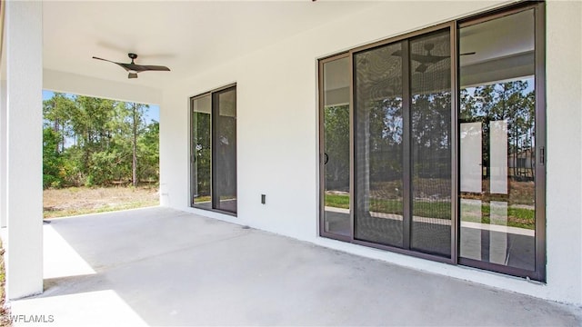 1420 Poinsettia Ave, Lehigh Acres, FL 33972 - view of patio / terrace with ceiling fan