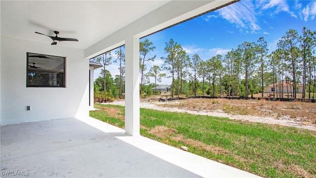 1420 Poinsettia Ave, Lehigh Acres, FL 33972 - view of patio / terrace with ceiling fan