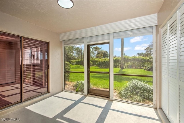 view of unfurnished sunroom