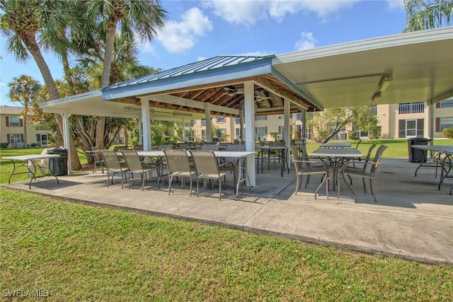 1100 Pondella Rd Unit 807, Cape Coral, FL 33909 - view of home's community with a gazebo, a yard, outdoor dining area, and a patio area