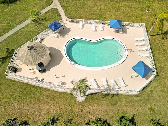 1100 Pondella Rd Unit 807, Cape Coral, FL 33909 - aerial view of property and surrounding area featuring a pool