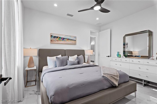 bedroom with ceiling fan