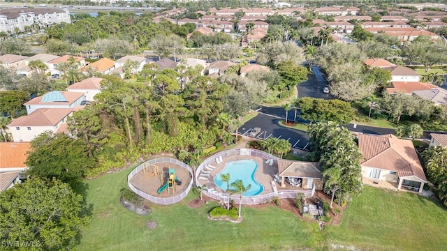 drone / aerial view featuring a residential view