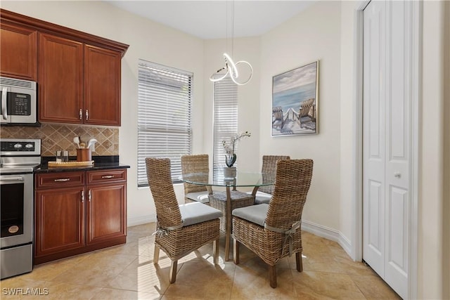 view of tiled dining area