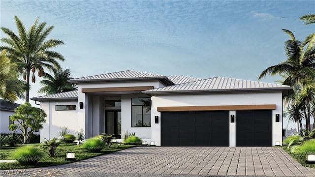 view of front of house with a garage