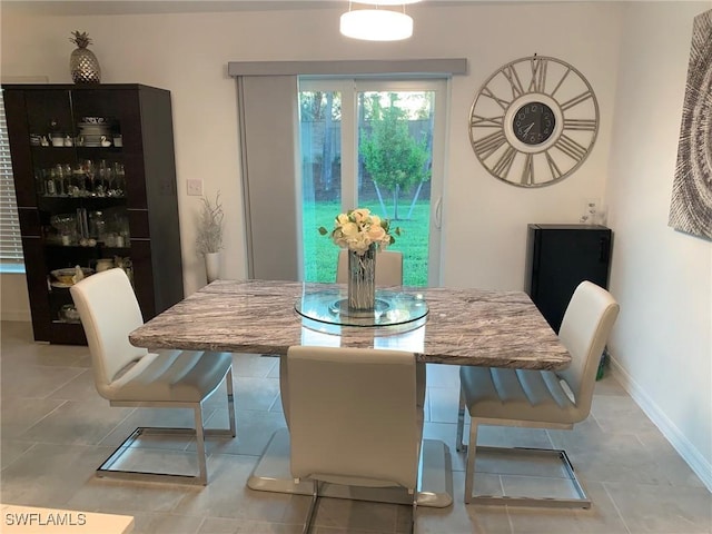 view of tiled dining room