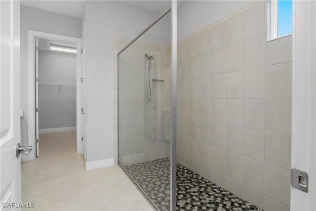 bathroom featuring walk in shower